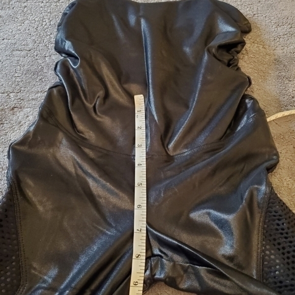 Koral Lustrous Mesh Faux Leather Maternity Leggings - Picture 9 of 10